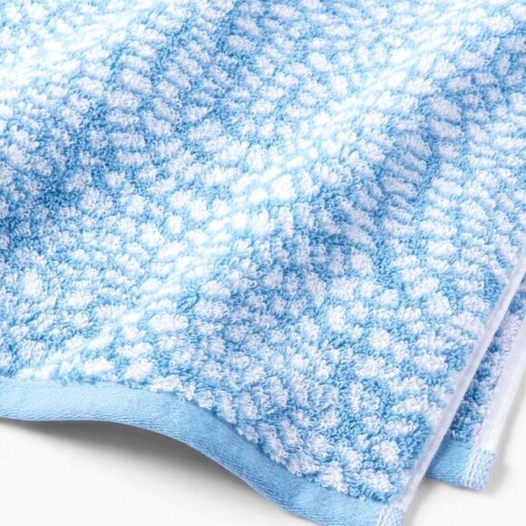 Threshold Oversized Bath Towels-1 Patterned & 1 Solid-Blue & White - Picture 3 of 6